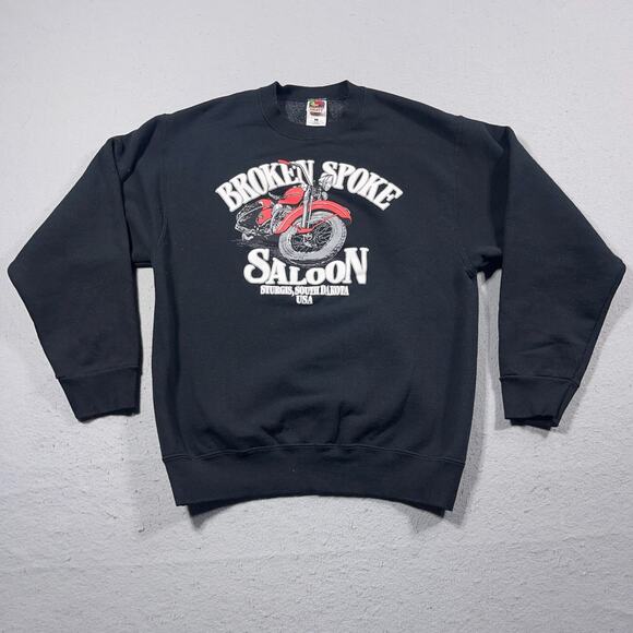 Fruit of the Loom Other - VTG Sturgis Sweatshirt Men Large Black Motorcycle Rally Spoke Biker Y2K